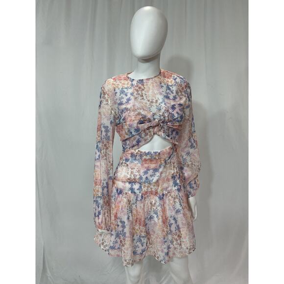 Atoir 'The Solo' Pink Front Bow Waist Cutout Dress Size S - Picture 2 of 5